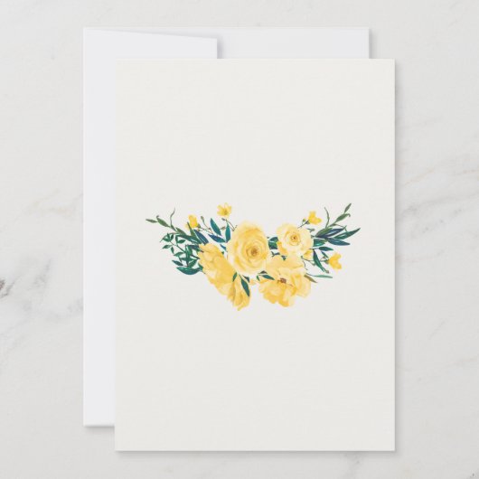 イエロー春サマーカントリーウェディング招待状 招待状 (裏面)