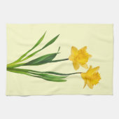 イエロー春ダッフォジルスダッフォディルテンプレート キッチンタオル (横)