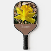 イエロー春ダッフォディルインザガーデン名前をカスタムする ピックルボールラケット (正面)