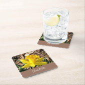 イエロー春ダッフォディルインザガーデン名前をカスタムする ペーパーコースター (インサイチュ)