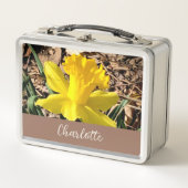 イエロー春ダッフォディルインザガーデン名前をカスタムする メタルランチボックス (正面)