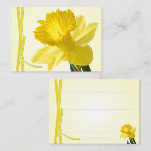 イエロー春ダッフォディルクローズアップ花の写真 ノートカード (正面/裏面)