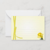 イエロー春ダッフォディルクローズアップ花の写真 ノートカード (裏面)