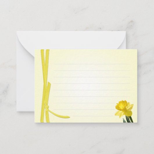 イエロー春ダッフォディルクローズアップ花の写真 ノートカード (裏面)