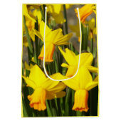 イエロー春ダフォジルフローラ ミディアムペーパーバッグ (裏面)