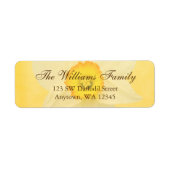 イエロー春ダフォディルフラワー差出人住所ラベル ラベル (正面)