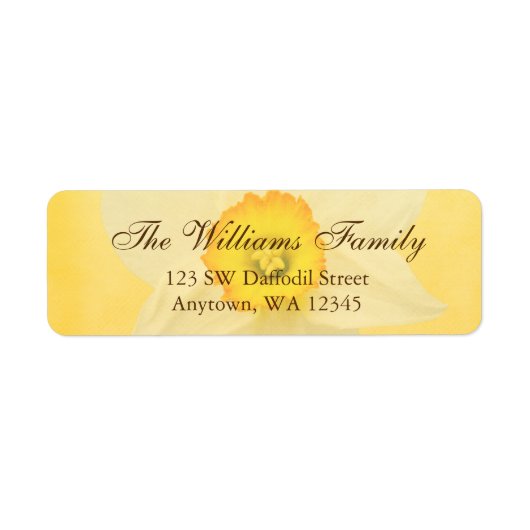 イエロー春ダフォディルフラワー差出人住所ラベル ラベル (正面)