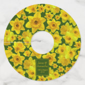 イエロー春ダフォディル結婚-'s ワイングラスタグ (正面)