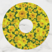 イエロー春ダフォディル結婚-'s ワイングラスタグ (裏面)