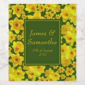 イエロー春ダフォディル結婚-'s ワインラベル (シングルラベル)