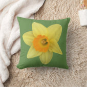 イエロー春ダフォディル クッション (ブランケット)