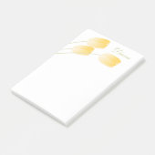 イエロー春チューリップフローラと名前をカスタムする ポストイット (アングル)