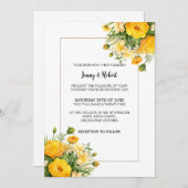 イエロー春デイブーケ結婚式招待状 招待状 (正面/裏面)