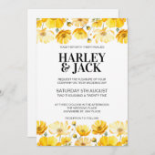 イエロー春デイ結婚式招待状 招待状 (正面/裏面)