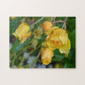 イエロー春バラフローラプリントパズル ジグソーパズル (横)