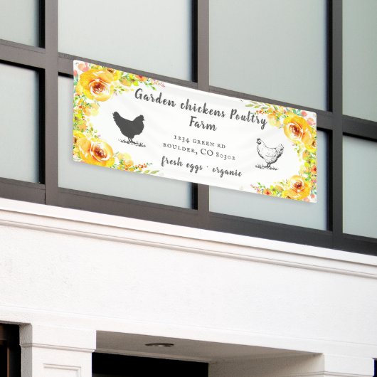 イエロー春フローラファームハウスバナー 横断幕 (ビルの外側)