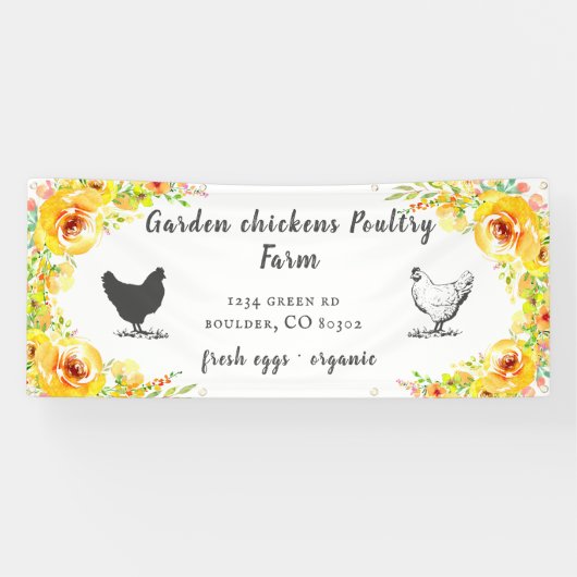 イエロー春フローラファームハウスバナー 横断幕 (横)