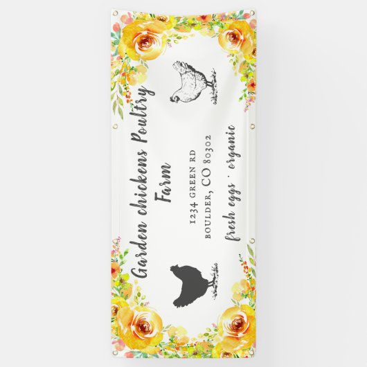 イエロー春フローラファームハウスバナー 横断幕 (縦)