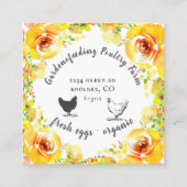 イエロー春フローラファームハウスビジネスカード スクエア名刺 (正面)