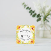 イエロー春フローラファームハウスビジネスカード スクエア名刺 (スタンド正面)