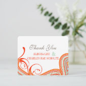 イエロー柿アクアミントタイポグラフィサンキューユユー サンキューカード (スタンド正面)