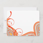 イエロー柿アクアミントタイポグラフィサンキューユユー サンキューカード (裏面)