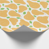 イエロー梨シームレスパターン包装紙 ラッピングペーパー (角)