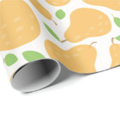 イエロー梨シームレスパターン包装紙 ラッピングペーパー (ロールコーナー)