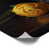 イエロー椿フラワーズアートプリントポスター ポスター (角)