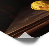 イエロー椿フラワーズアートプリントポスター ポスター (角)