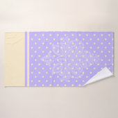 イエロー水玉模様とラベンダーパープルビーチタオル バスタオル (バスタオル)