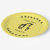 イエロー水玉模様キリン赤ちゃんシャワープレート ペーパープレート (アングル)