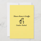 イエロー水玉模様キリン赤ちゃんシャワー招待状 招待状 (裏面)