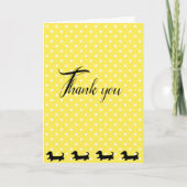 イエロー水玉模様ダシュントサンキューカード サンキューカード (正面)