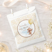 イエロー水玉模様テディベア赤ちゃんシャワー フェイバーバッグ (クリップ留めされた状態)