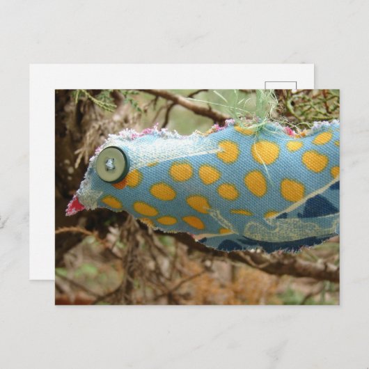 イエロー水玉模様バーディ ポストカード (正面/裏面)