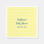 イエロー水玉模様ブルーホワイトベビーシャワーかわいい スタンダードカクテルナプキン (正面)