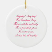 イエロー水玉模様ラブバードオンブランチ セラミックオーナメント (裏面)