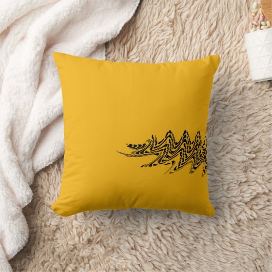 イエロー水玉模様レトロアートデザイン抽象芸術枕 クッション (ブランケット)