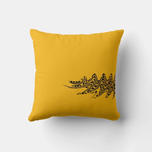 イエロー水玉模様レトロアートデザイン抽象芸術枕 クッション (裏面)