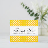 イエロー水玉模様結婚プリント感謝していのポストカード ポストカード (スタンド正面)