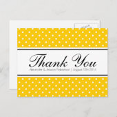 イエロー水玉模様結婚プリント感謝していのポストカード ポストカード (正面/裏面)