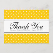 イエロー水玉模様結婚プリント感謝していのポストカード ポストカード (正面)