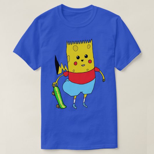 イエロー漫画キャラクタースポンジバートピカパンツノックO Tシャツ (デザイン正面)