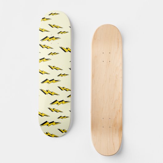 イエロー漫画ブックスーパーヒーローライトニングパターン スケートボード (正面)