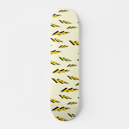 イエロー漫画ブックスーパーヒーローライトニングパターン スケートボード (正面)