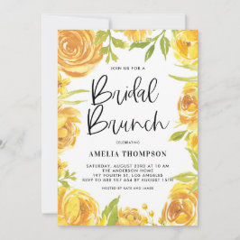 イエロー牡丹とバラフローラリースブライダルブランチ 招待状