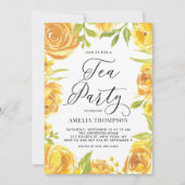 イエロー牡丹とバラフローラリース茶パーティー 招待状 (正面)