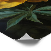 イエロー牡丹フラワーアートプリントポスター ポスター (角)