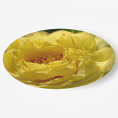 イエロー牡丹9"プレート、9"ラウンド ペーパープレート (アングル)